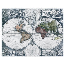Vintage 1658 Nicolao Visscher World Map