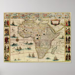 Vintage 1660's Africa Map Print