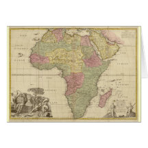 Vintage 1725 Africa Map Card