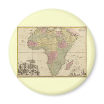 Vintage 1725 Africa Map Refrigerator Magnet