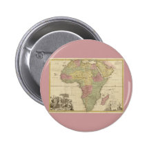 Vintage 1725 Africa Map Pinback Buttons