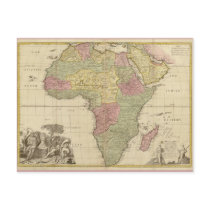 Vintage 1725 Africa Map Postcards