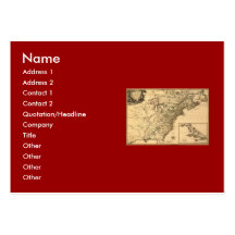 Vintage 1777 American Colonies Map by Phelippeaux Business Cards