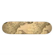 Vintage 1777 American Colonies Map by Phelippeaux Skateboards