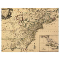 Vintage 1777 Map of American Colonies