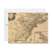 Vintage 1777 Map of American Colonies