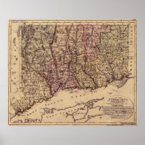 Vintage 1796 Connecticut Map Posters
