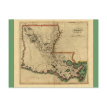 Vintage 1814 Louisiana Map Post Card