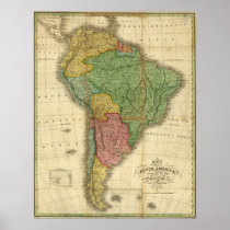 Vintage 1826 South America Map Posters