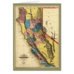 Vintage 1851 California Gold Region State Map Greeting Card