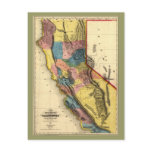 Vintage 1851 California Map Post Cards