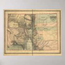 Vintage 1862 Map of Colorado Territory Posters
