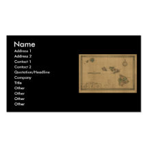 Vintage 1876 Hawaii Map -  Hawaiian Islands Business Card