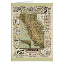 Vintage 1895 California Bicycle Cycling Map Cards