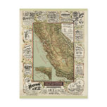 Vintage 1895 California Bicycle Cycling Map Postcards