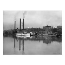 VINTAGE 1910 PHOTO of Toledo, OH Waterfront