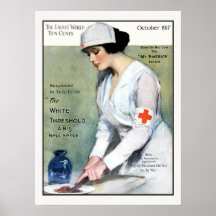 Vintage 1917 Ladies Magazine Red Cross Nurse Posters