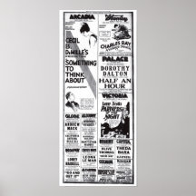 Vintage 1920 movie ads T-shirt Print