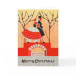 Vintage 1920s-1930s Christmas Couple Greeting Card