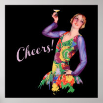 Vintage 1920's Flapper Girl Poster
