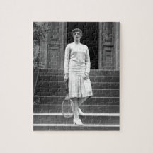 Vintage 1920s Women's Tennis Fashion Jigsaw Puzzles