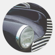 Vintage 1930s Classic Car Grill Photo Round Stickers