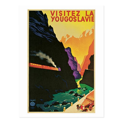 Vintage 1930s visit Yugoslavia travel advert Postcards