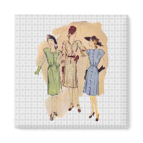 Vintage 1940s Fashion Magnet