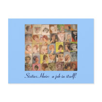 Vintage 1960s Hairstyles Collage Postcard