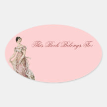 Vintage 19th Century Woman Oval Sticker