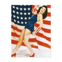 Vintage 4 th of July Pinup Postcard
