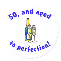 Vintage 50th Birthday Gag Gifts Round Sticker