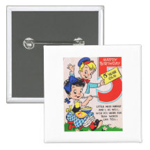 Vintage 5th Birthday Card Button