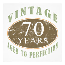 Vintage 70th Birthday Personalized Announcement
