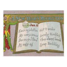 Vintage : A new year's resolution - Post Card