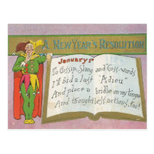 Vintage : A new year's resolution - Postcard