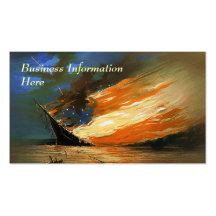 Vintage Abstract Burning Flag Business Card