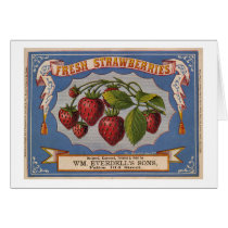 Vintage Ad for Fresh Strawberries circa 1868 Card
