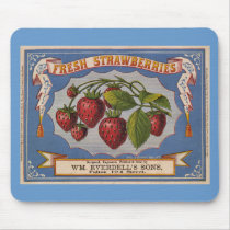 Vintage Ad for Fresh Strawberries circa 1868 Mouse Pad