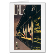 Vintage Ad for the Flying Scotsman train Card