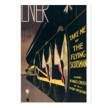 Vintage Ad for the Flying Scotsman train Postcard
