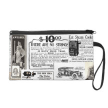 Vintage Advertisements Wristlet Clutch