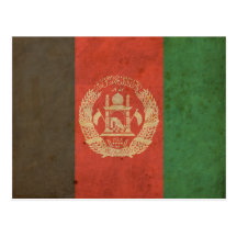Vintage Afghanistan Flag Post Card