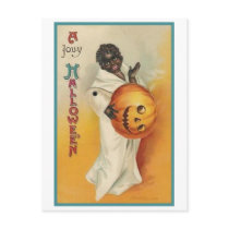 Vintage African American Halloween Postcard