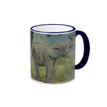 Vintage African Elephant in the Jungle, EJ Detmold Mugs