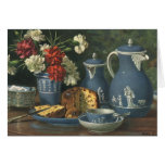 Vintage Afternoon Coffee, Cake, Tea and Flowers Card