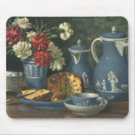 Vintage Afternoon Coffee, Cake, Tea and Flowers Mousepad