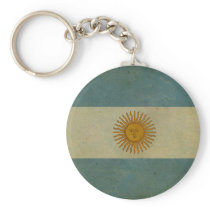 Vintage aged retro Argentina flag Keychain