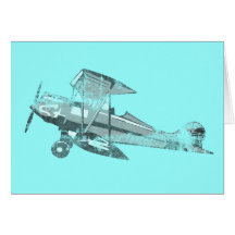 vintage air plane greeting card