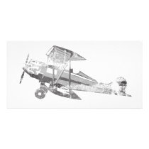 vintage air plane photo card template